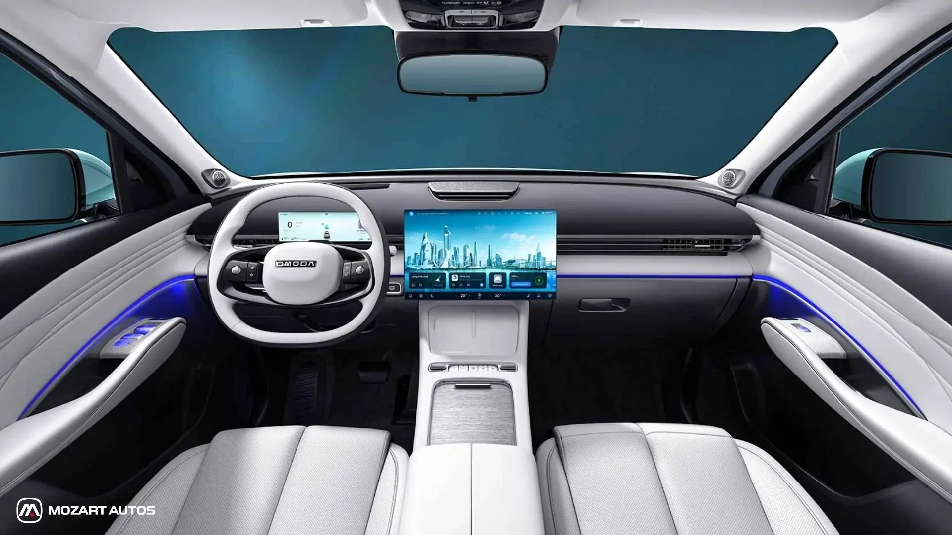 Intérieur spacieux et technologique de l’Omoda 7 hybride rechargeable