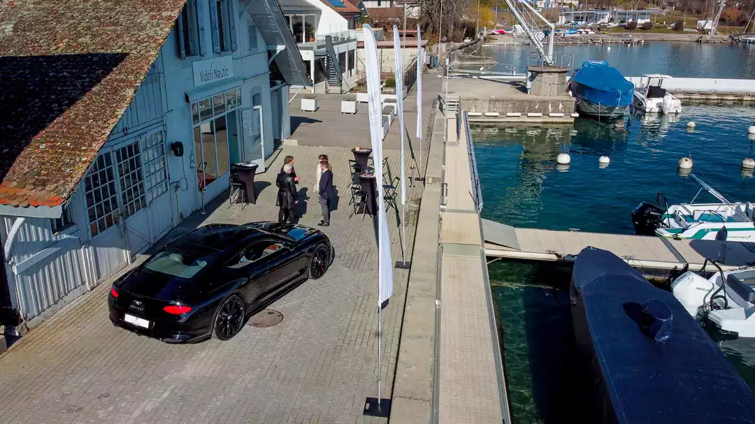 Bentley GT Speed Coupé W12 au port de Vidoli