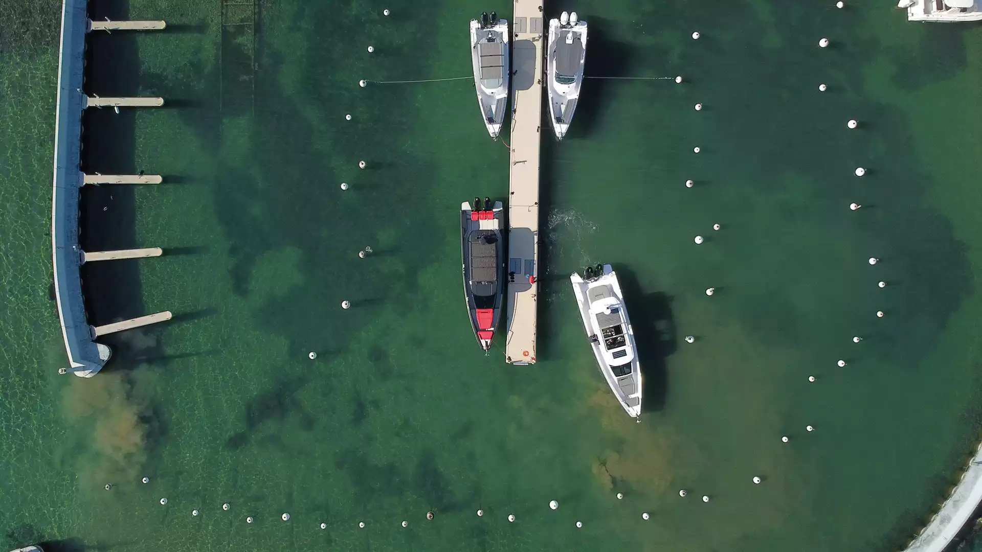 Vue drône du port Vidoli, lac Léman