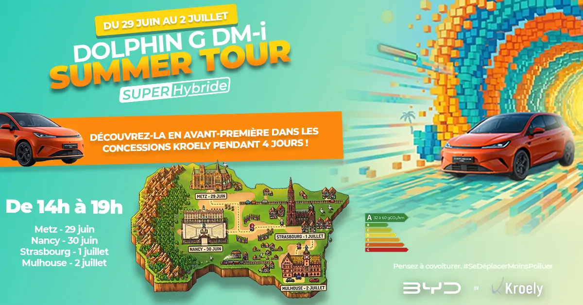 Affiche BYD Dolphin G DM-i Summer Tour