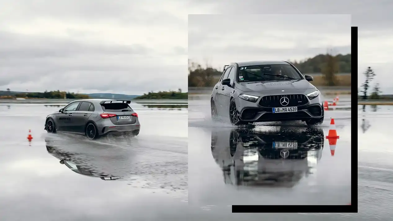Mercedes-AMG A 45 sur circuit lors de l'AMG Performance Tour 2026