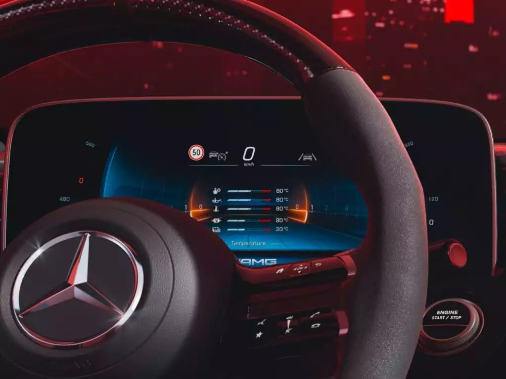 affichage spécifique AMG de la Mercedes-AMG E 53 HYBRID 4MATIC+