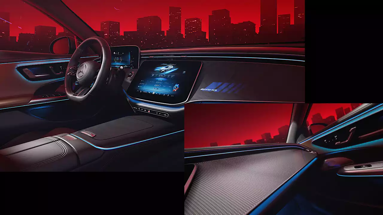 Détails intérieur de la Mercedes AMG Classe E 53