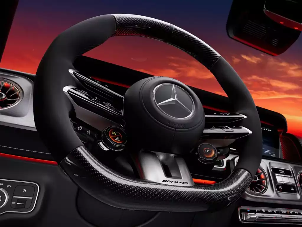 Volant Performance AMG design carbone de la Mercedes-AMG Classe G du Groupe Chevalley en Suisse