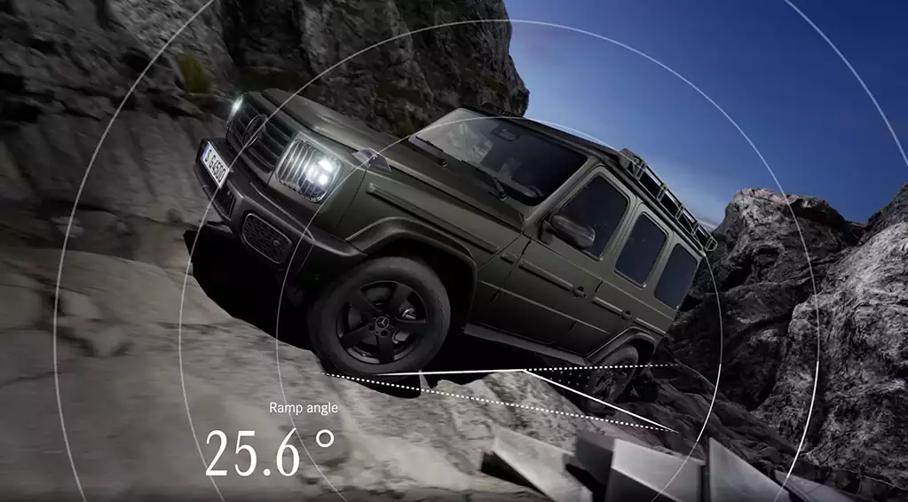 Angle de rampe de la Mercedes-Benz Classe G 2024 en Suisse romande
