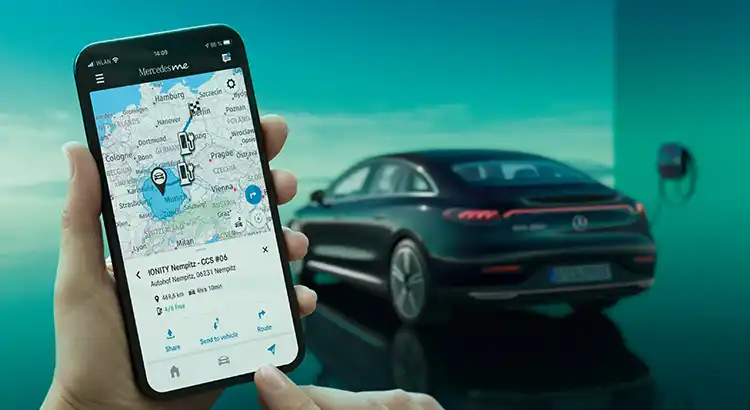 navigation intelligente sur application Mercedes