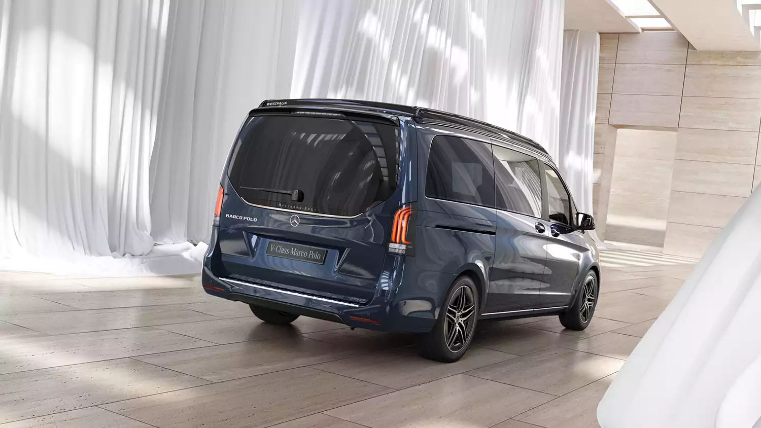 vue arrière du Marco Polo Mercedes Classe V à Genève Groupe Chevalley