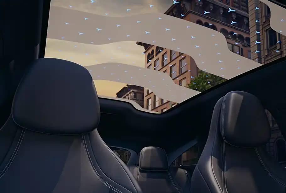 Toit panoramique de la mercedes CLA SB électrique 2025
