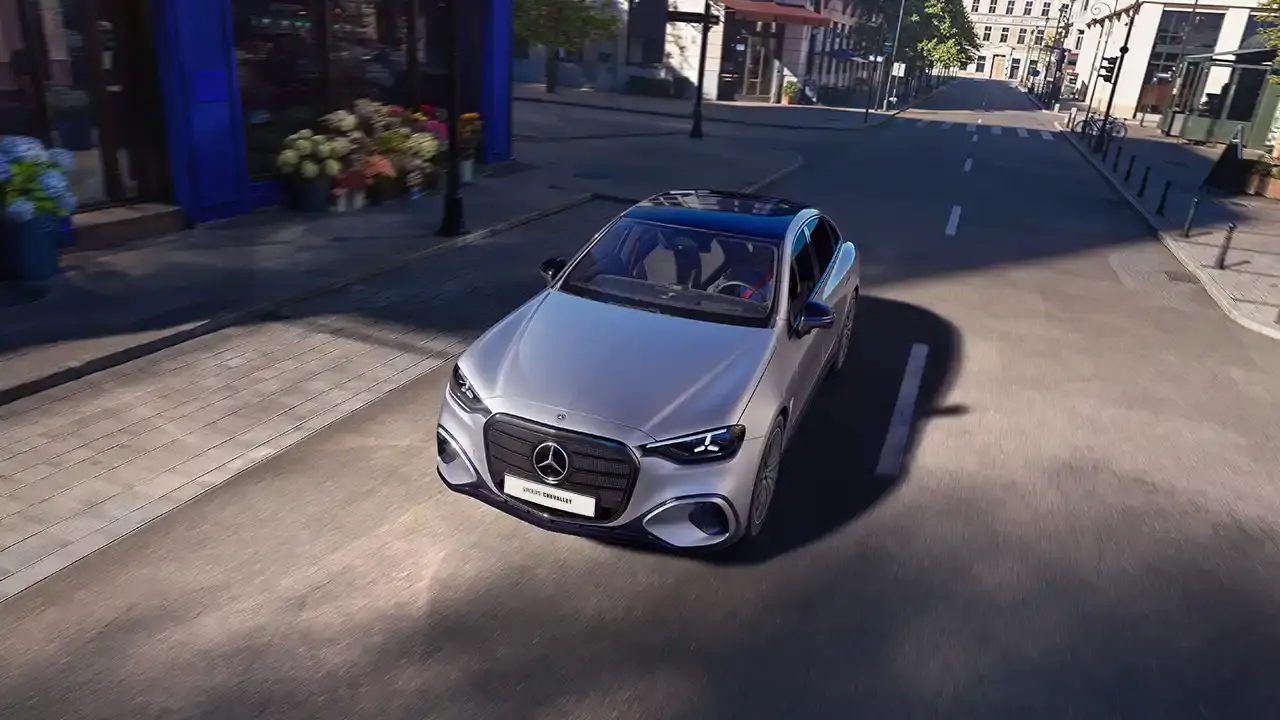 Mercedes Classe C électrique 2026 Groupe Chevalley en vue de face à Genève