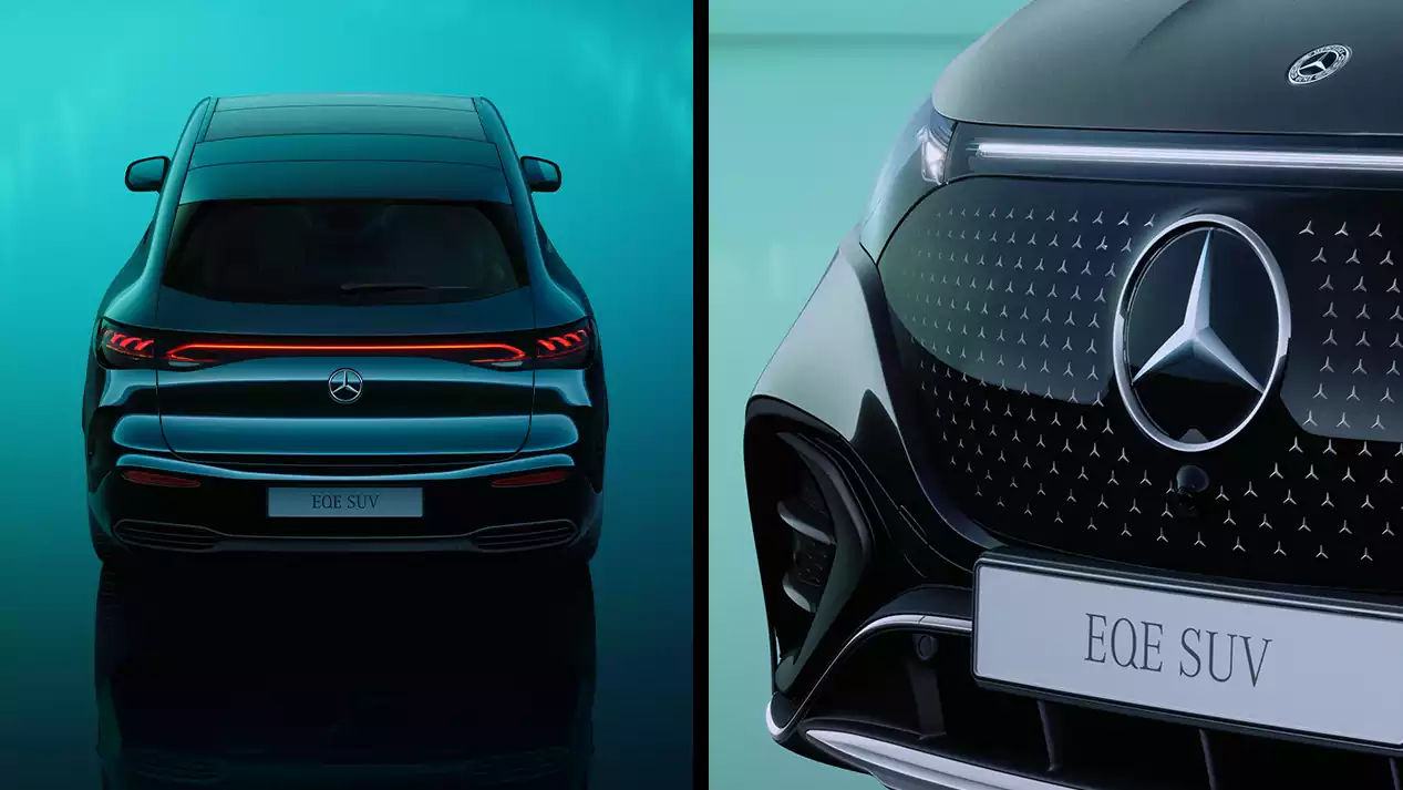 détail de la face avant du Mercedes-Benz EQE SUV Groupe Chevalley