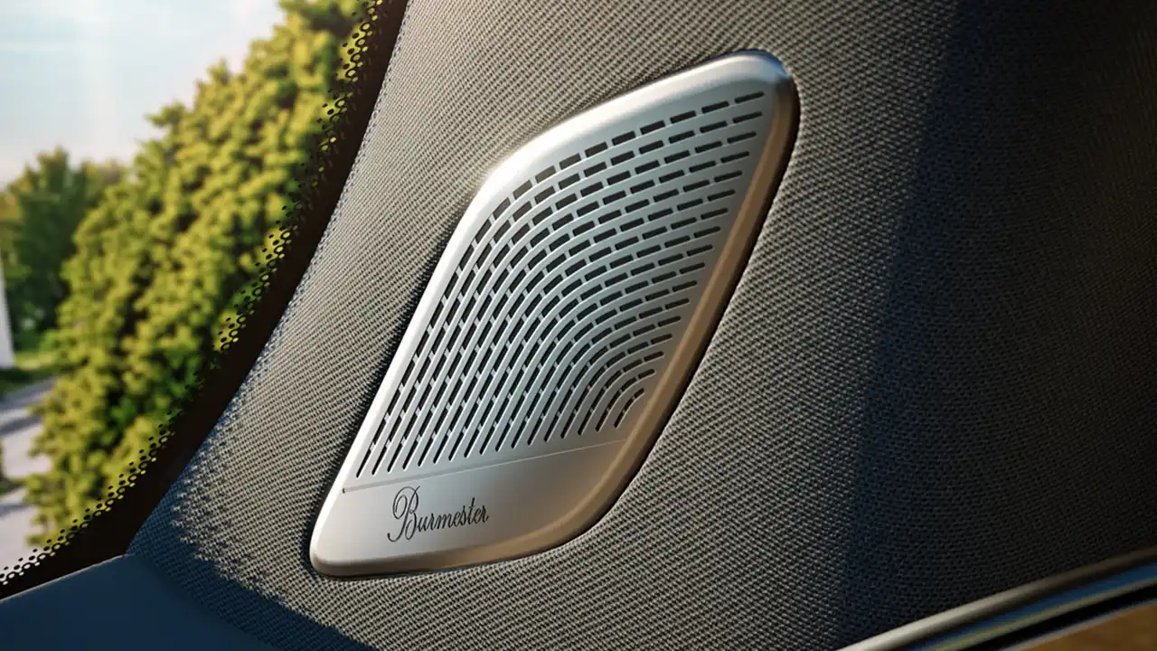 gros plan sur un haut-parleur Burmester du GLB électrique 26MY