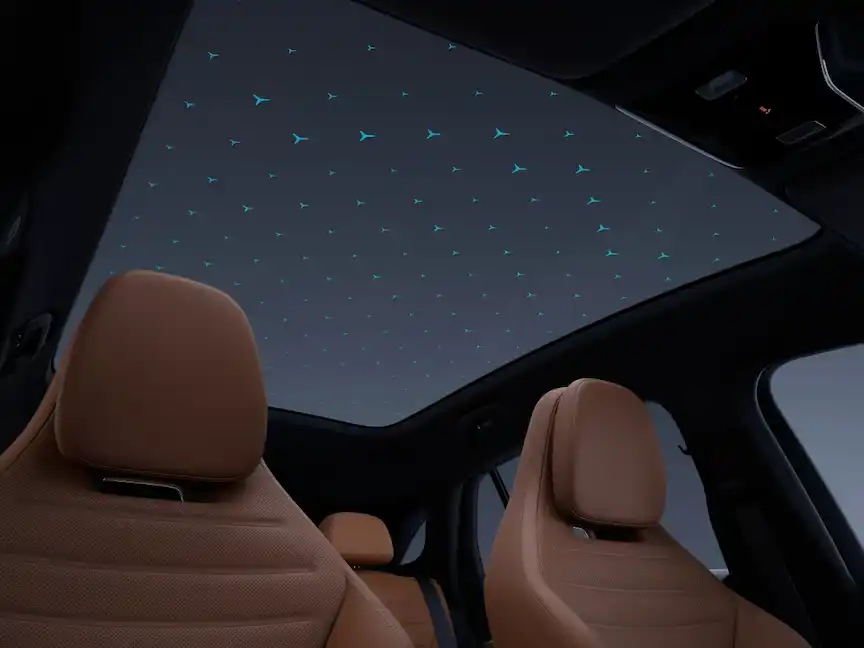 Motif lumineux intégré au toit panoramique du GLC électrique
