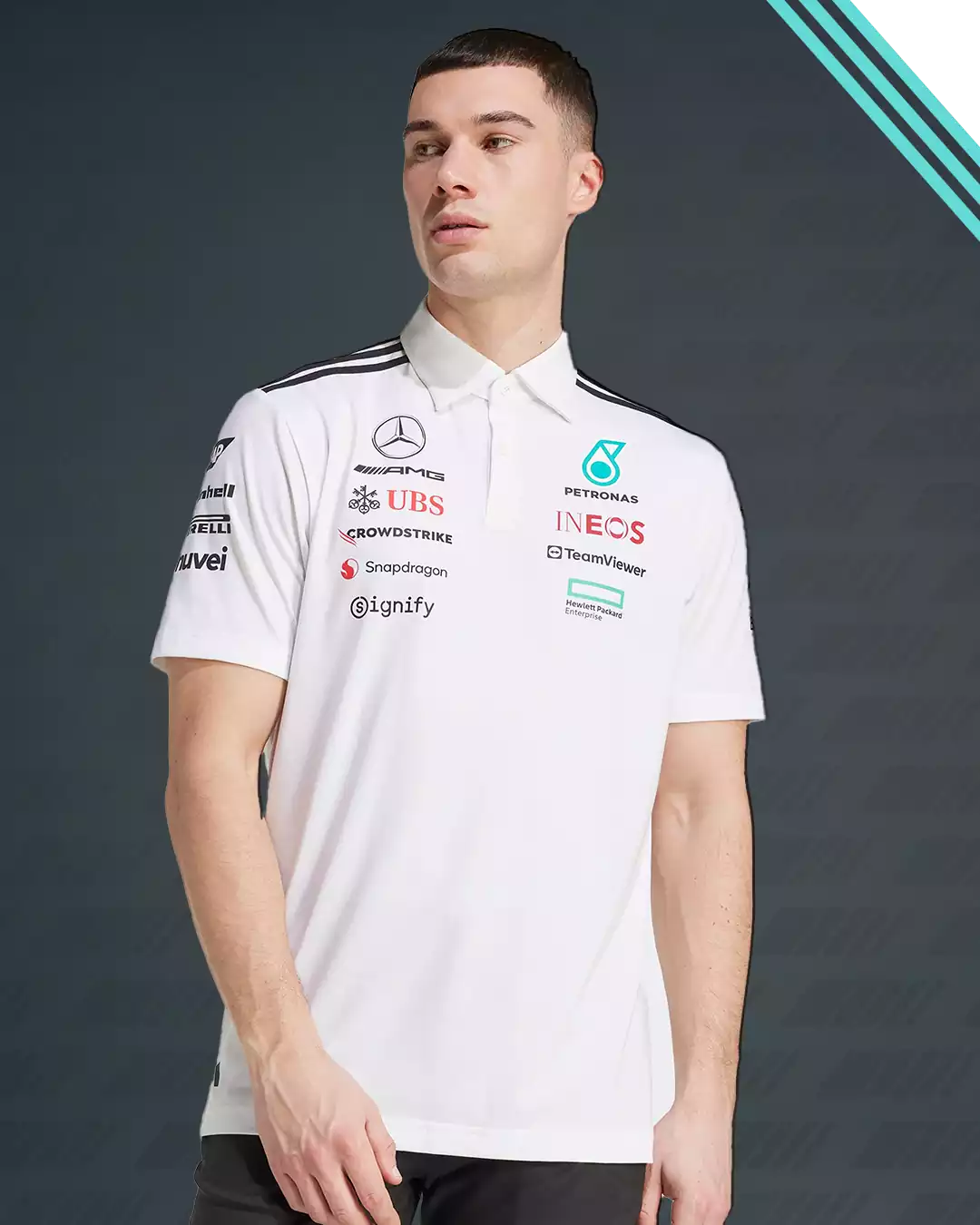Mercedes-AMG F1 boutique polo blanc