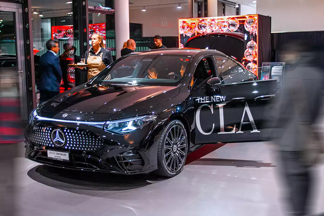 Mercedes-Benz CLA noir à l'essai dans le Groupe Chevalley