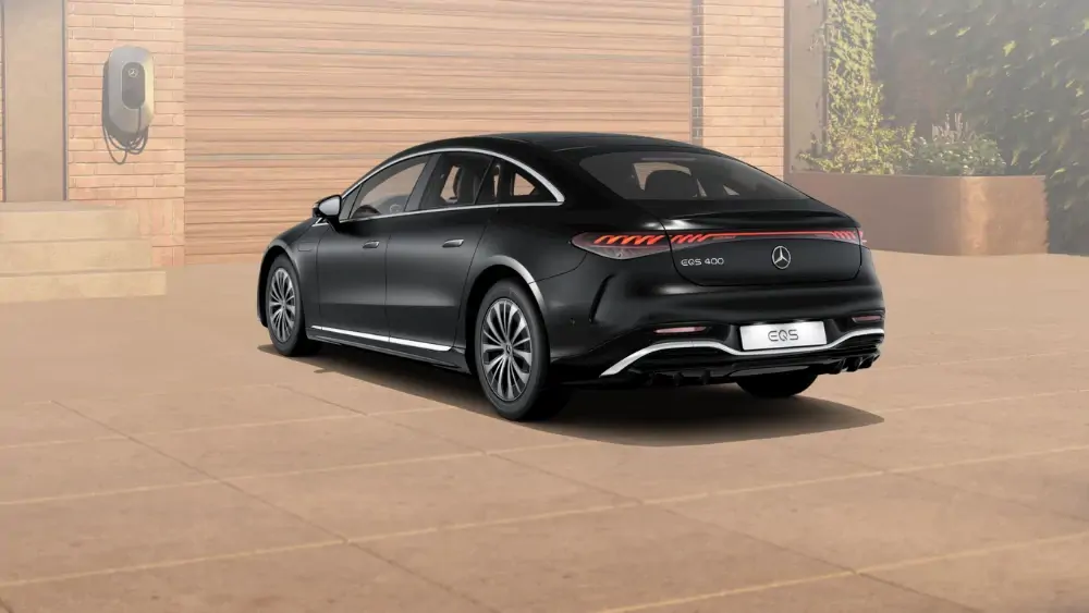 vue arrière de la Mercedes-Benz EQS Berline Groupe Chevalley