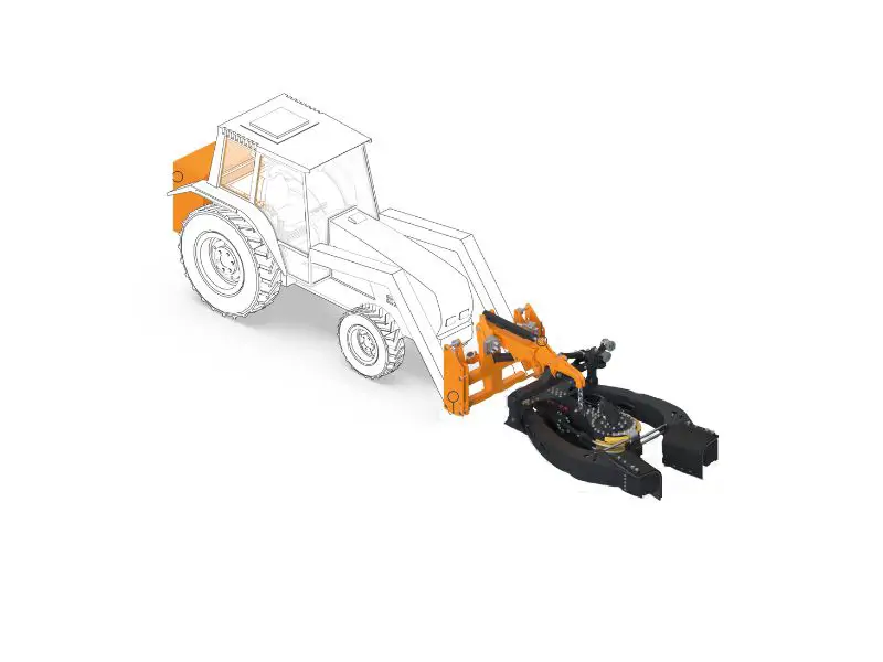FB80 vibreur frontal sur tracteur Vue Profil passager