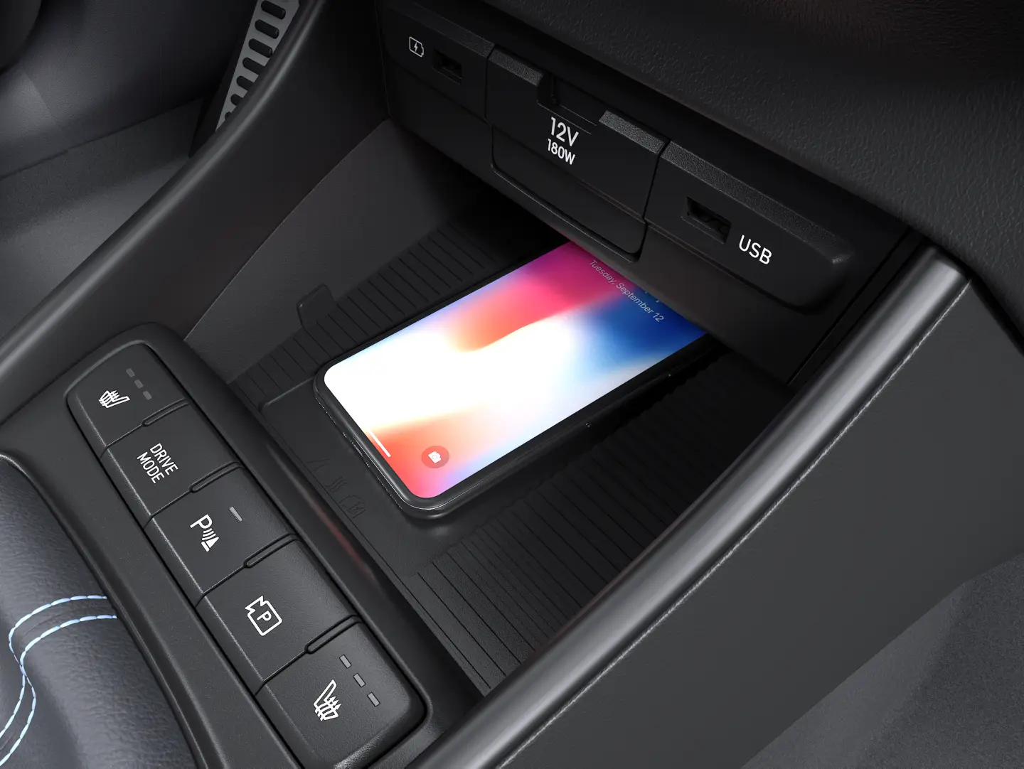 hyundai i20 N intérieur chargeur induction