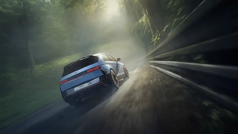 Hyundai IONIQ 5 N vue arrière sur route