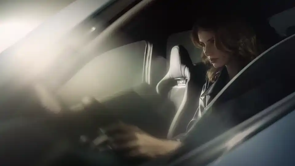 Femme conduit une hyundai ioniq 5 N