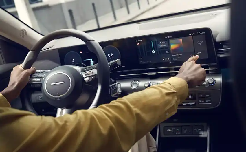 Les écrans high-tech XL de la Hyundai Kona à genève
