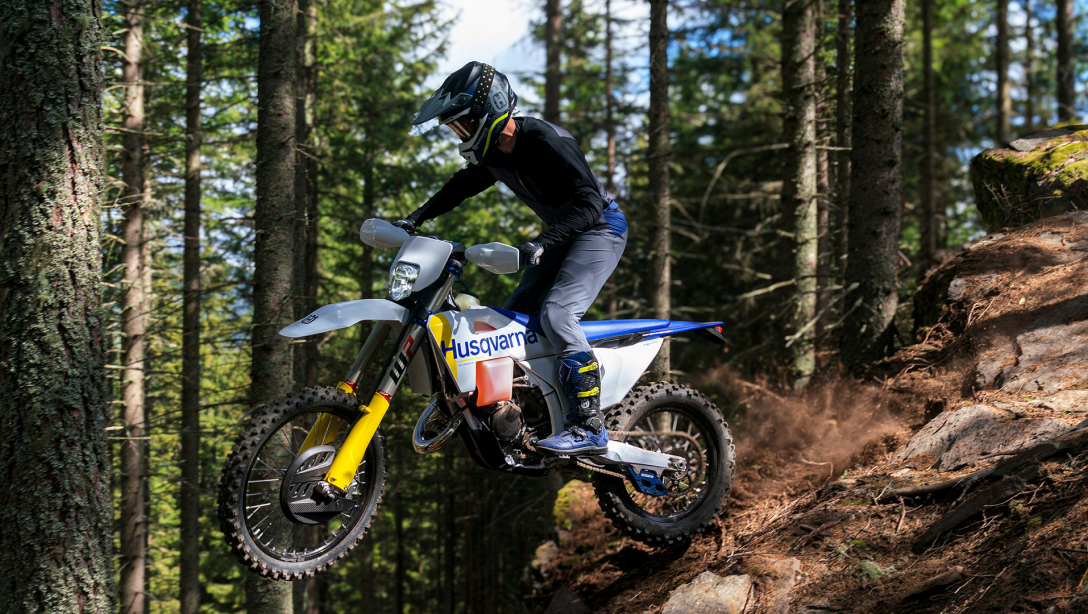 Détail du cadre et de la suspension de la Husqvarna TE 125 2026