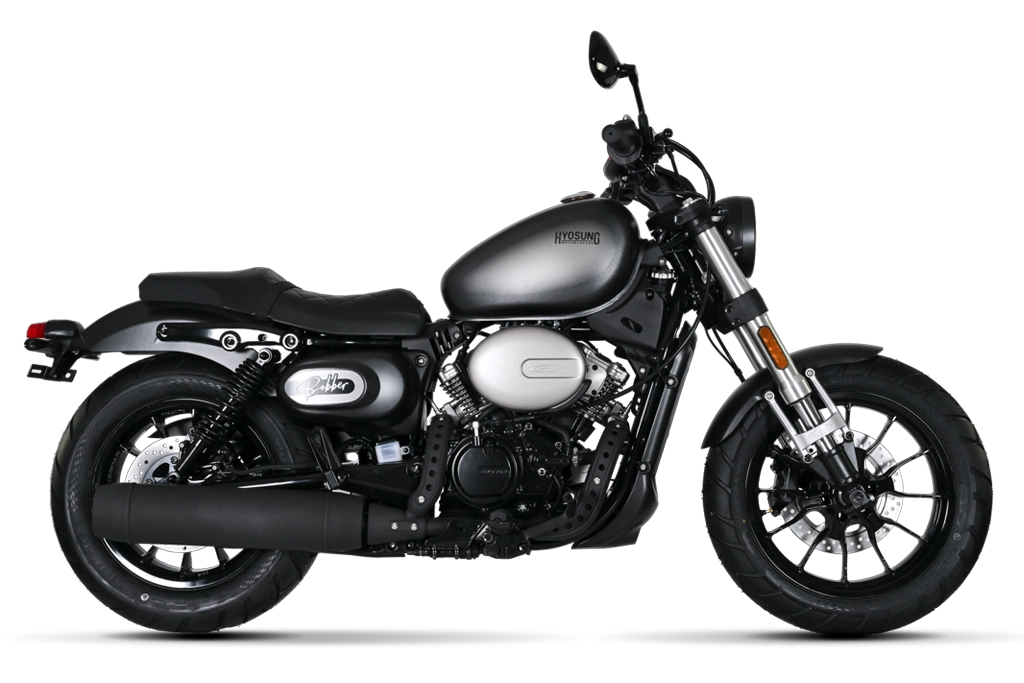 Vue avant de la Hyosung GV125S 2026 avec phare rond