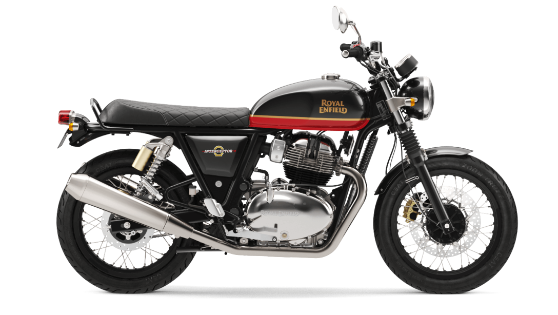 Royal Enfield Interceptor 650 2026 vue de face, phare allumé