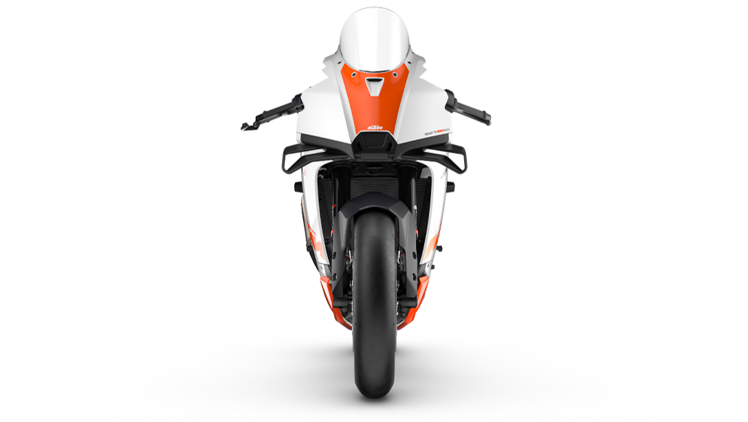 Vue avant agressive de la KTM 990 RC R Track 2026