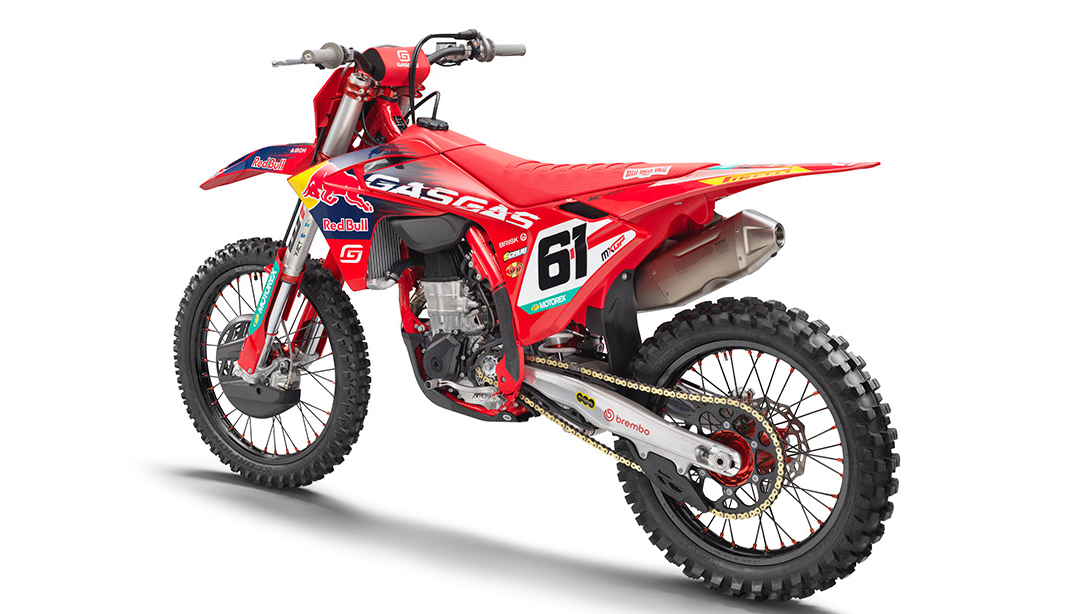 Détail du kit graphique officiel Jorge Prado sur la MC 450F Prado Edition 2026
