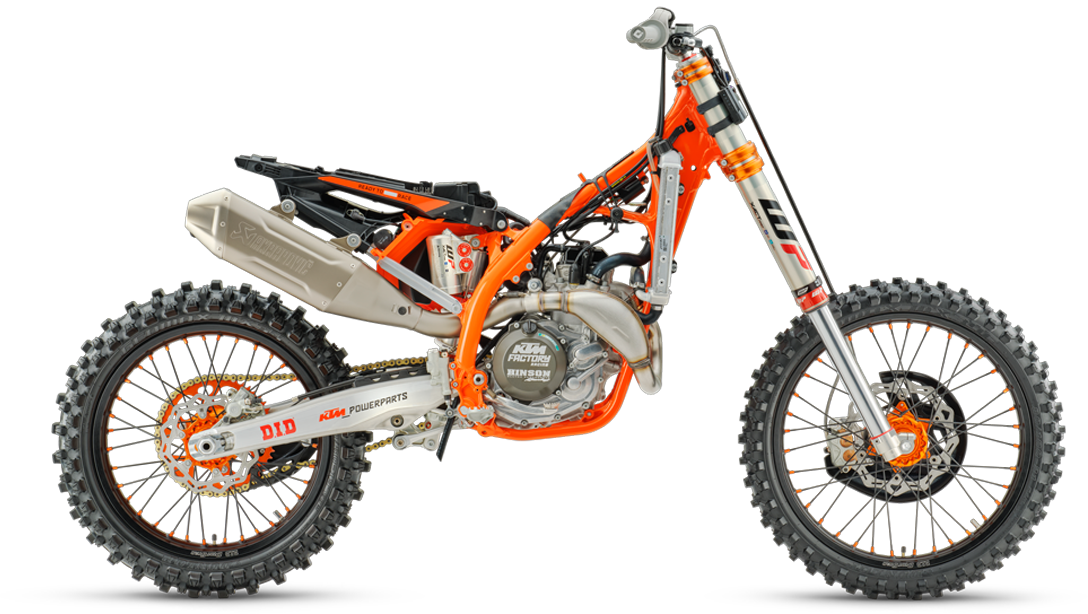 Détail du moteur monocylindre 4 temps de la KTM 450 SX-F Factory Edition 2026