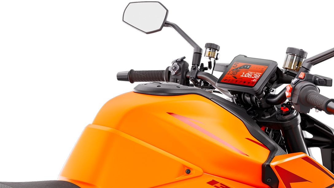 Détail du moteur LC8 de la KTM 1390 Super Duke R 2026