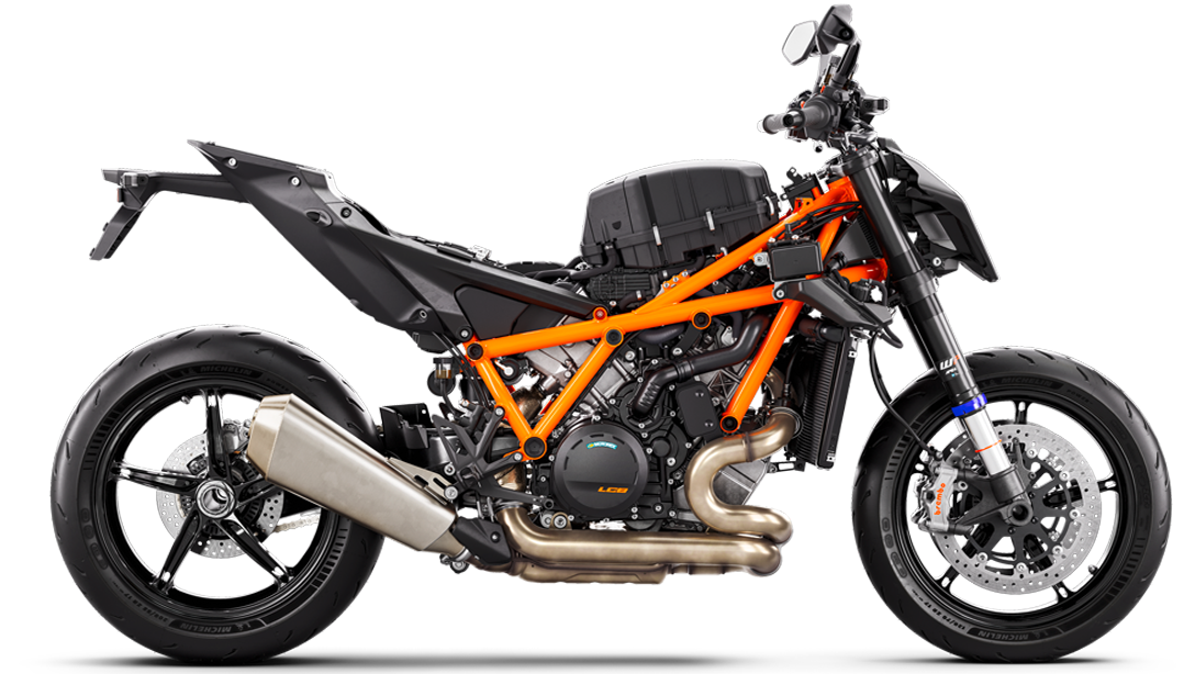Suspension WP semi-active de la KTM 1390 Super Duke R EVO.