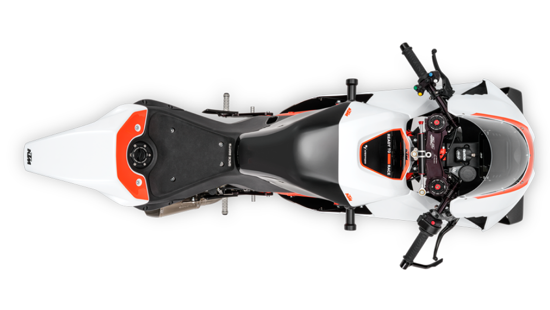 Détail du tableau de bord digital de la KTM RC 8C 2024