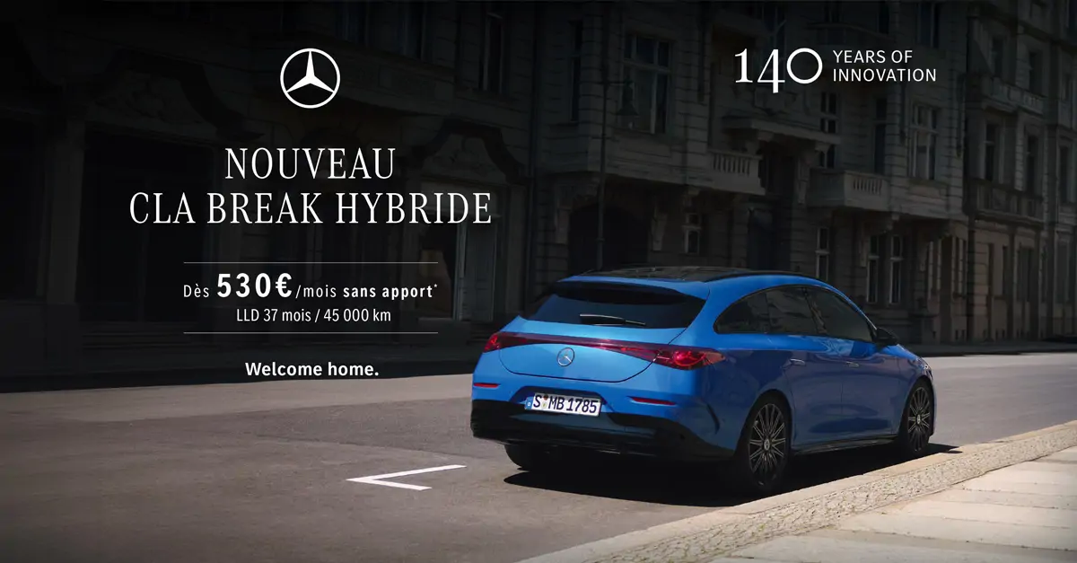 Profitez du Nouveau CLA Shooting Brake 200 Hybride à partir de 530€/mois* sans apport
