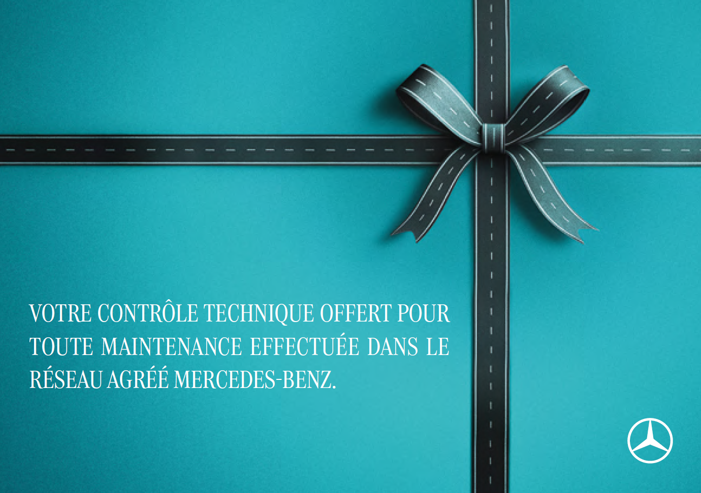 our toute maintenance (1) effectuée dans le réseau agréé Mercedes-Benz entre le 1er octobre et le 31 décembre 2026 (2), nous vous offrons votre Contrôle Technique (3),