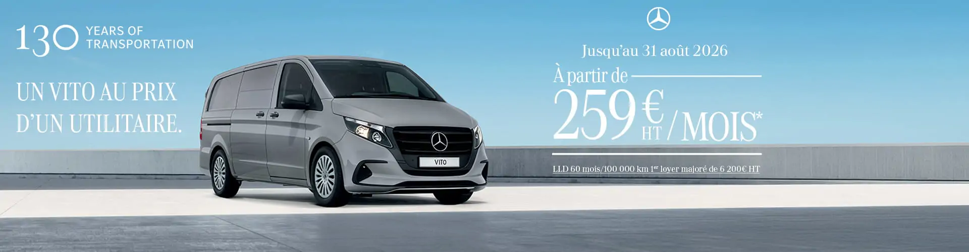 Profitez du Mercedes Vito à partir de 259 € HT/mois* !