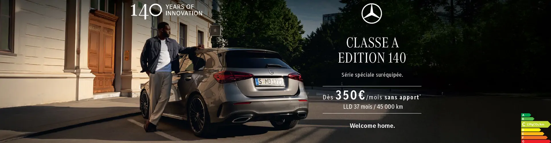 Profitez de la Mercedes Classe A 180 Edition 140 suréquipée à partir de 350€/mois* !