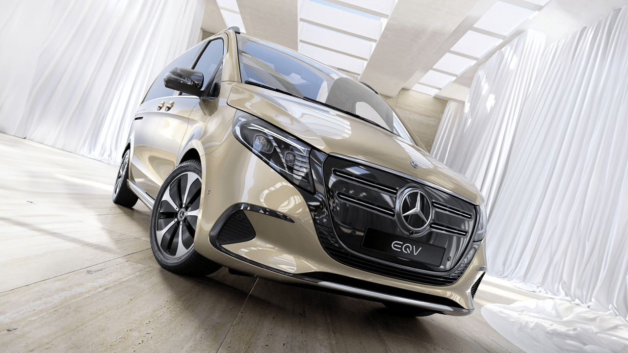 Vue avant du Mercedes EQV