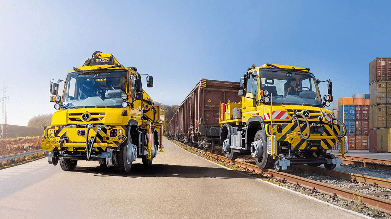 Unimog pour transport ferrovière