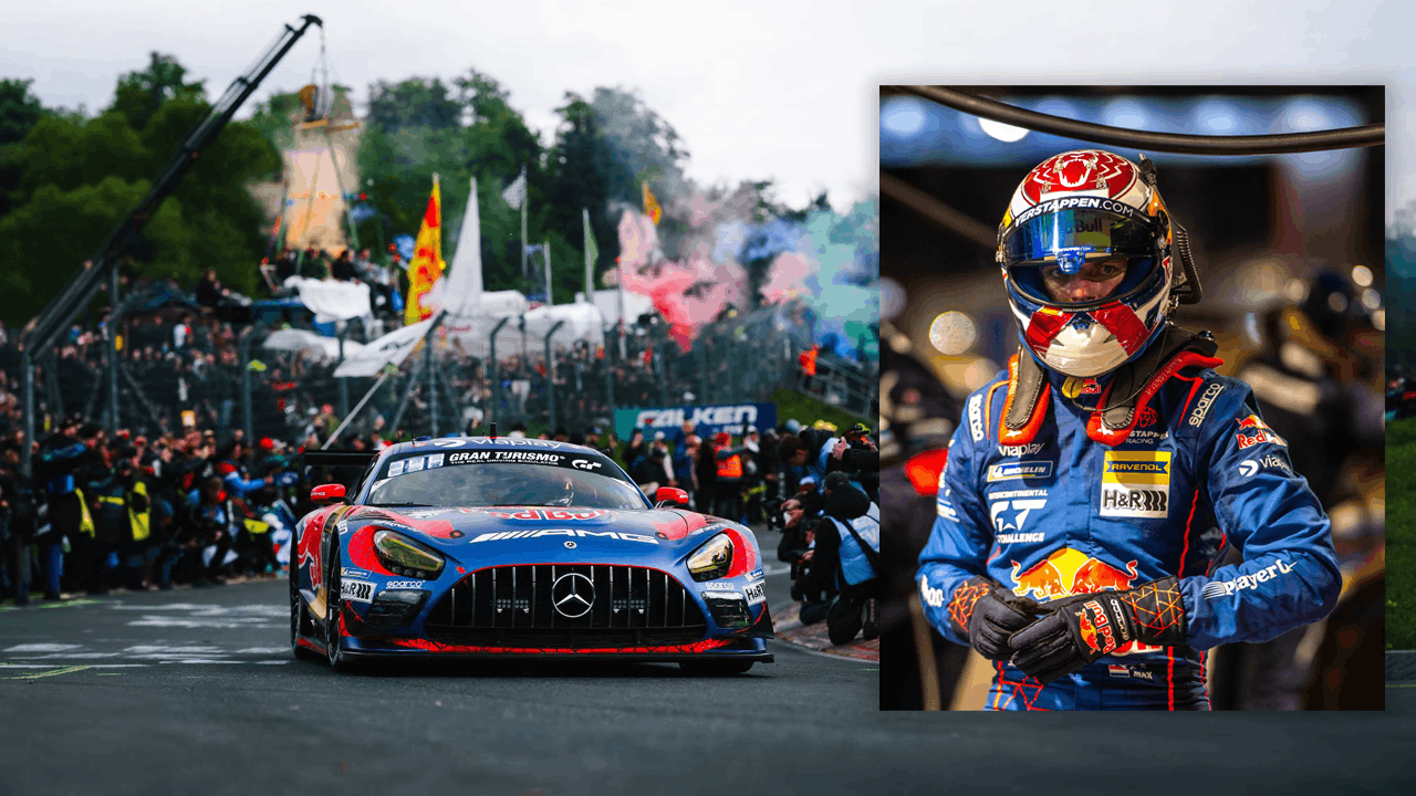 Mercedes AMG GT 3 de Max Verstappen lors des 24 Heures du Nürburgring 2026