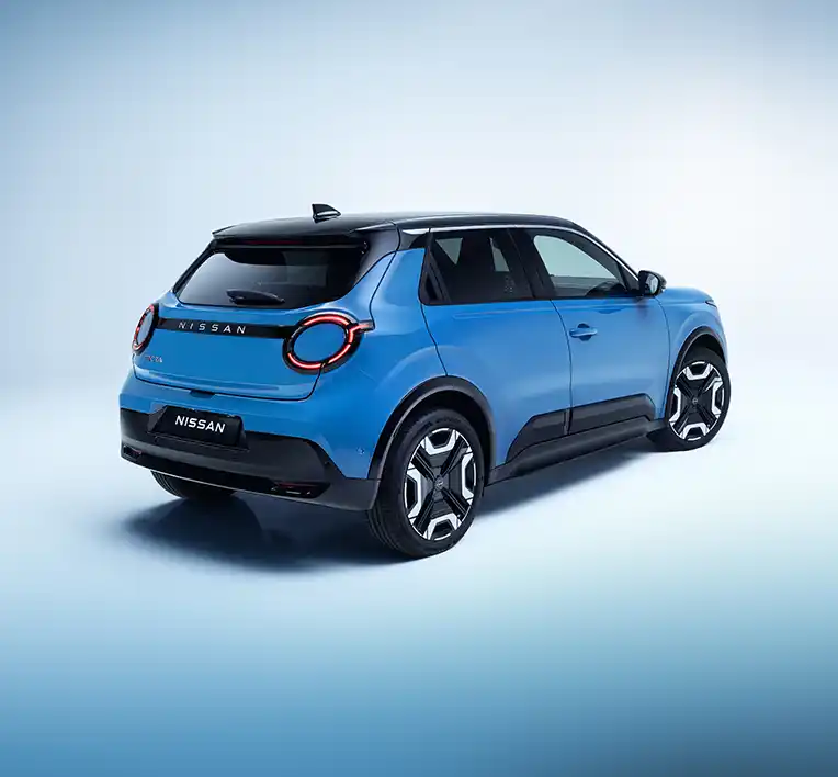 =vue arrière de la nissan micra électrique