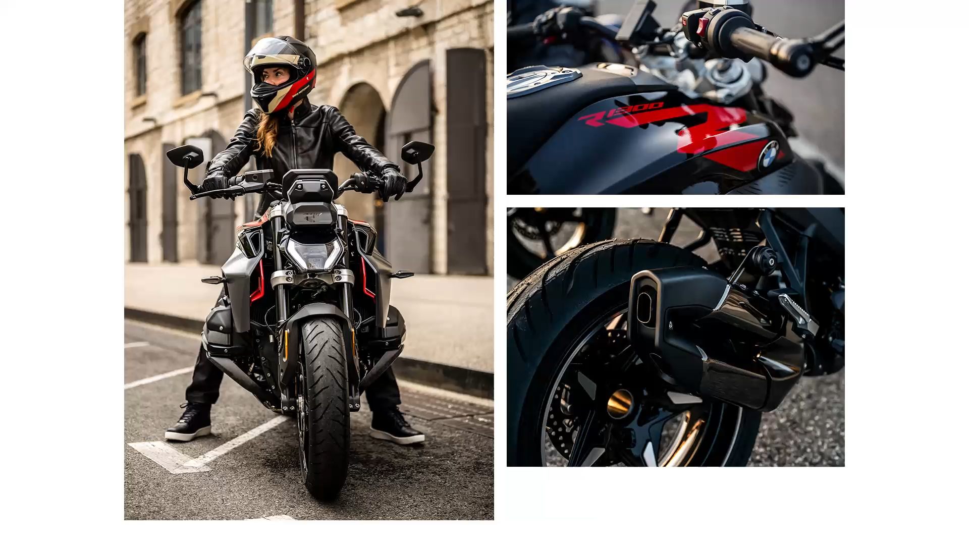 BMW R 1300 R vue de trois-quarts avant sur route