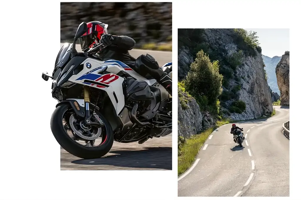 Vue latérale de la BMW R 1300 RS sur route