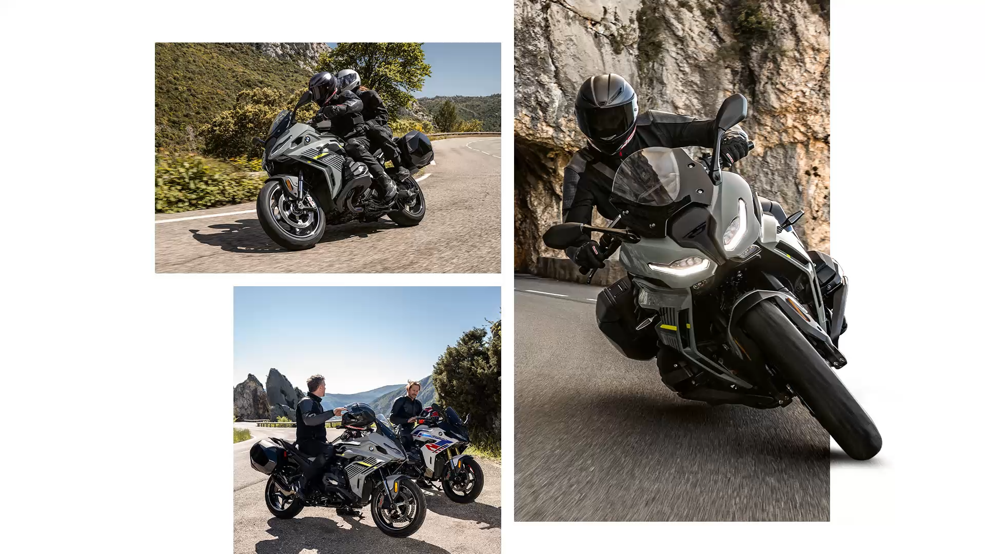 BMW R 1300 RS vue de trois-quarts avant sur route
