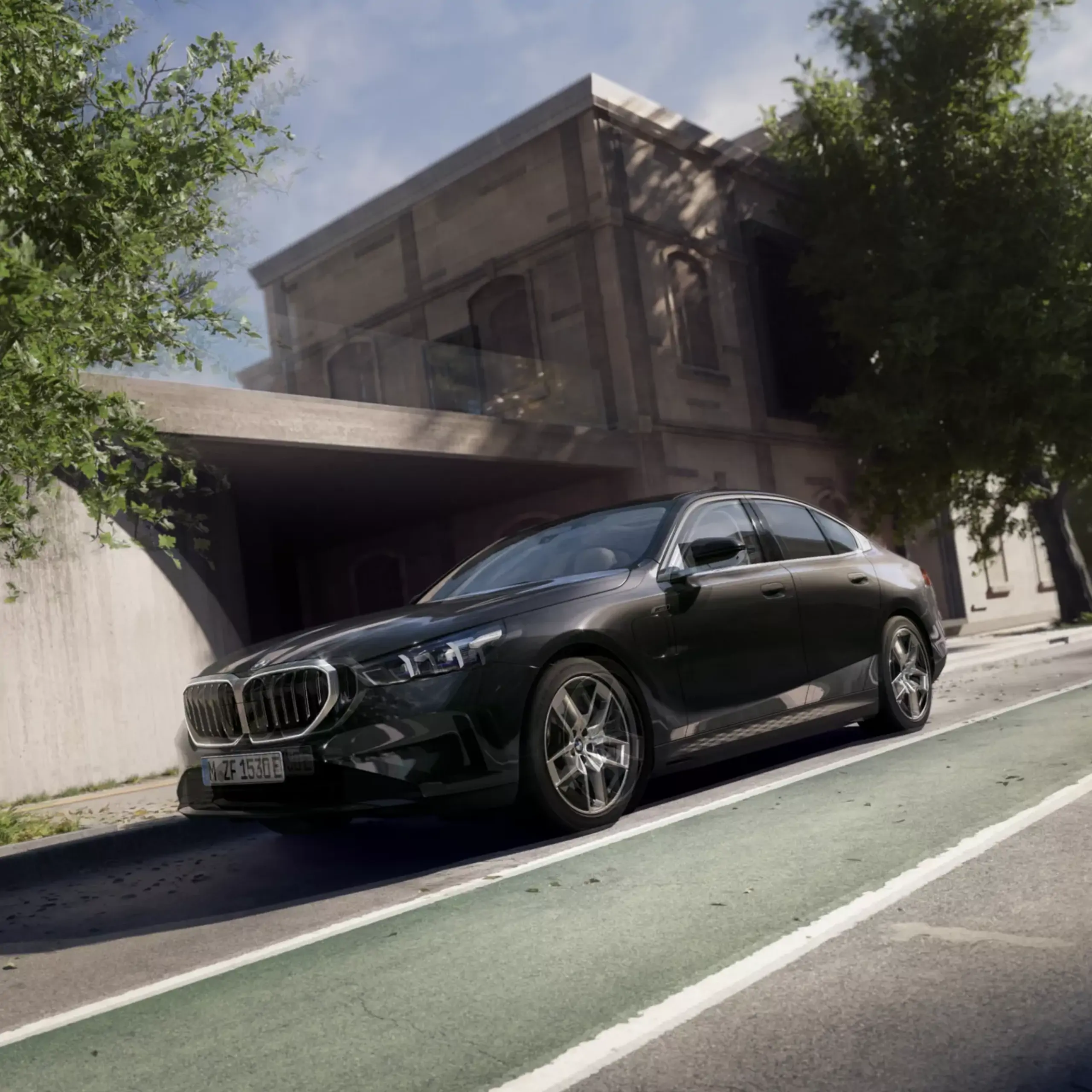 BMW Série 5 profil dynamique en mouvement