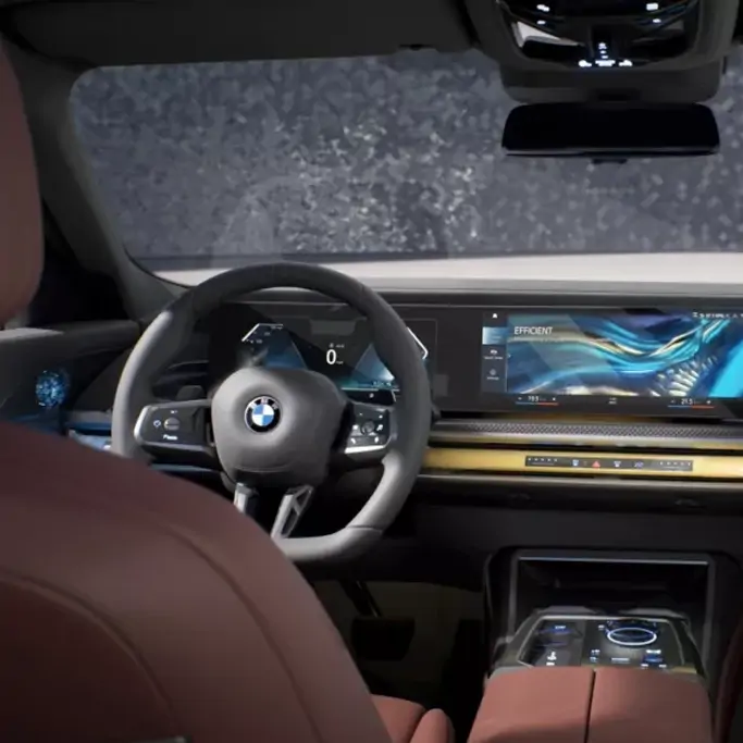 Détail de la calandre iconique de la BMW Série 7