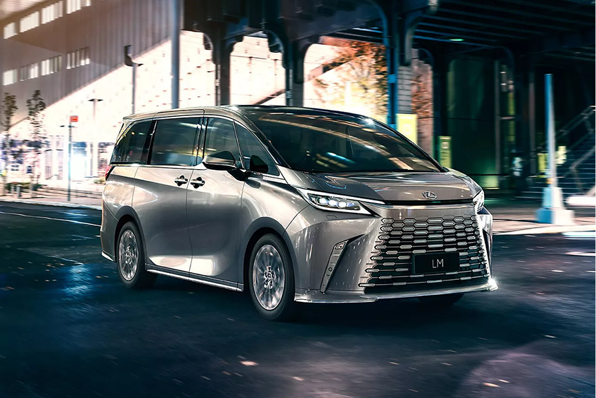 Détail des feux arrière LED du Lexus LM 2026