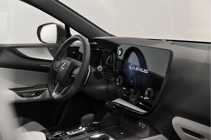 Tableau de bord numérique du Lexus NX 2026 allumé