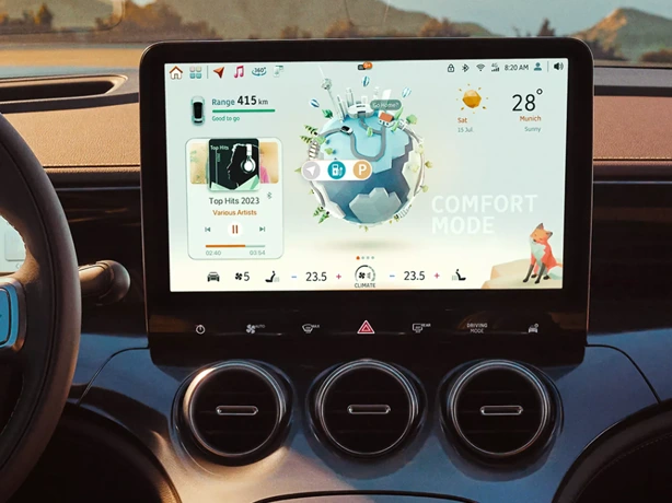  détail intérieur de la smart #3 coupé à Genève