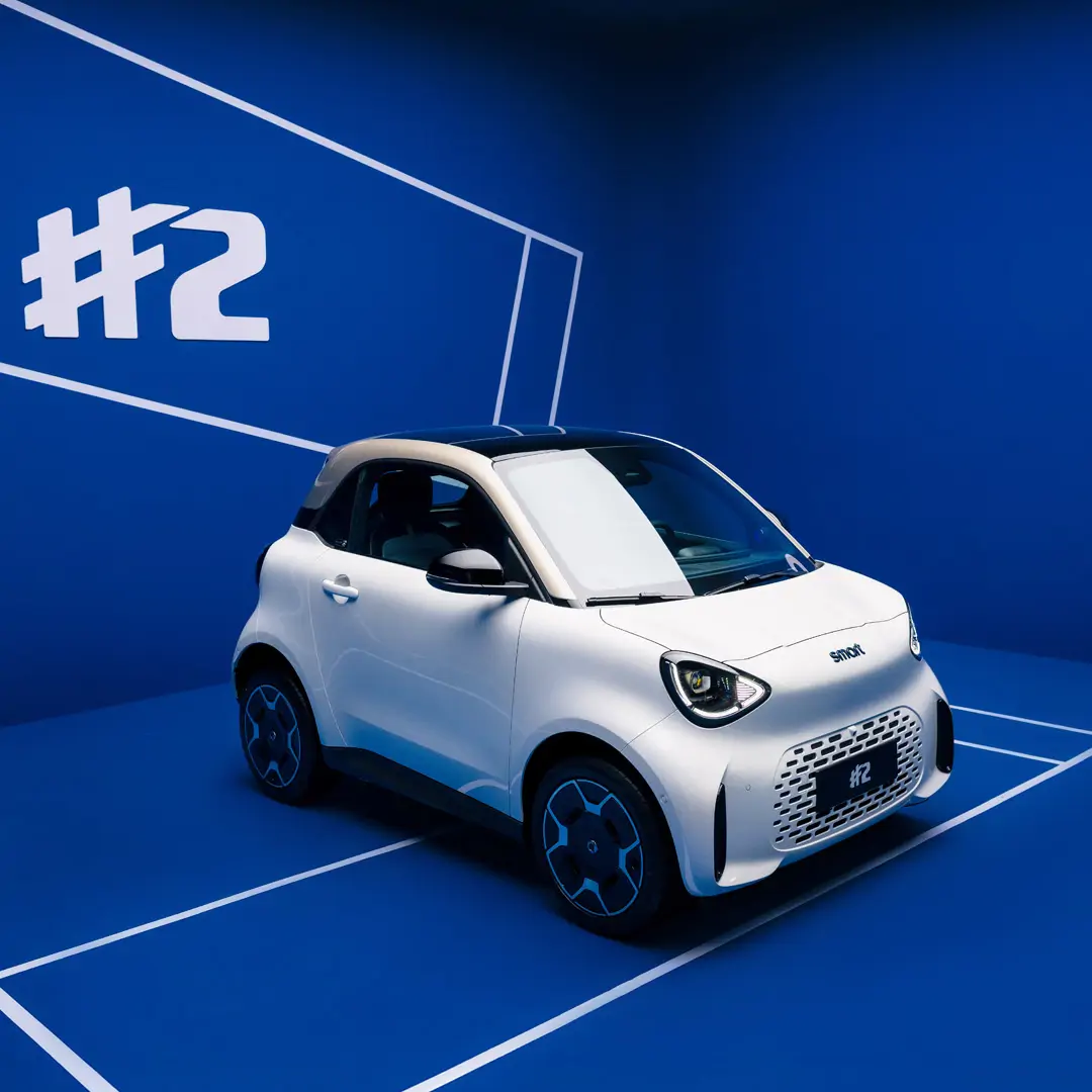 Ensemble de la gamme smart avec un emplacement réservé pour la future smart #2